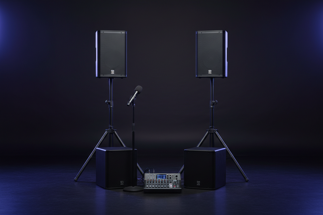 Uppkoppling av komplett aktivt PA