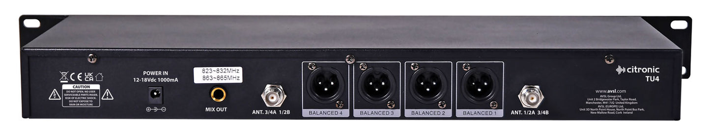 TU4-C Combo system med 2 mick + 2 bodypack