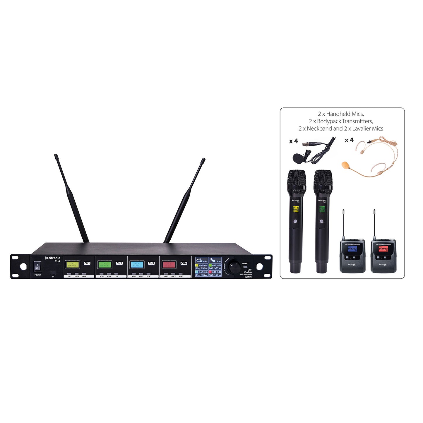 TU4-C Combo system med 2 mick + 2 bodypack