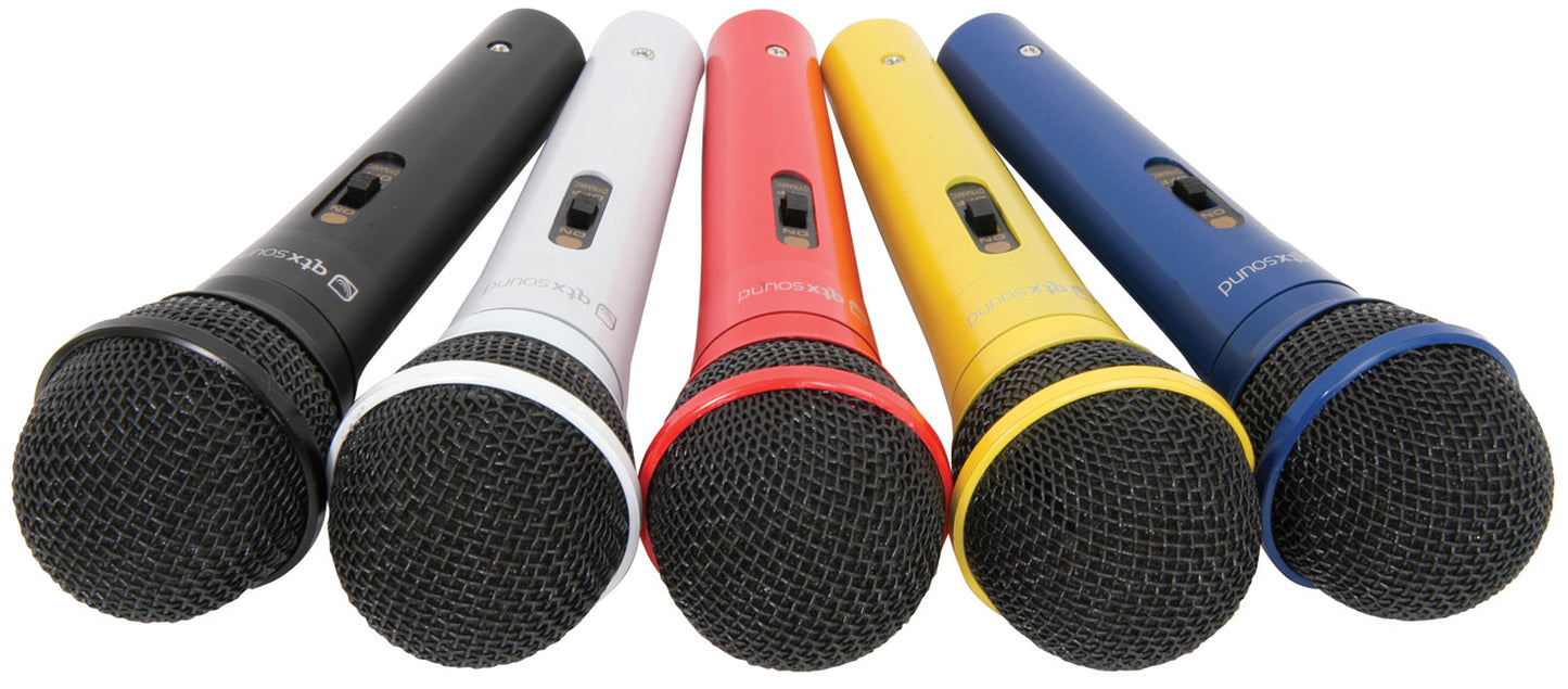 QTX DM5X Dynamisk Mikrofon – Set med 5 Färger