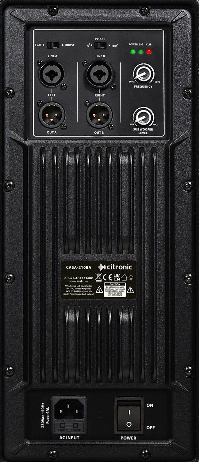 CASA-210BA – Aktiv 2x10" Subwoofer