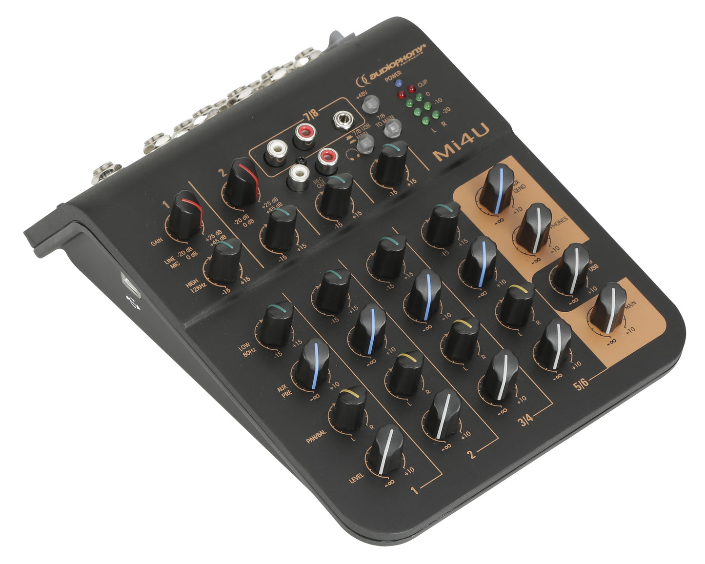 Audiophony Mi4U Kompakt Mixer USB - 4 Kanaler Podcast