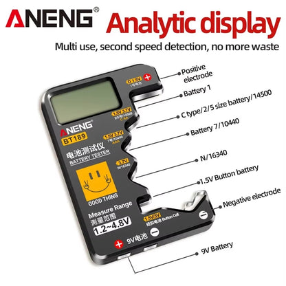 Digital Batteritestare B189 - Svart