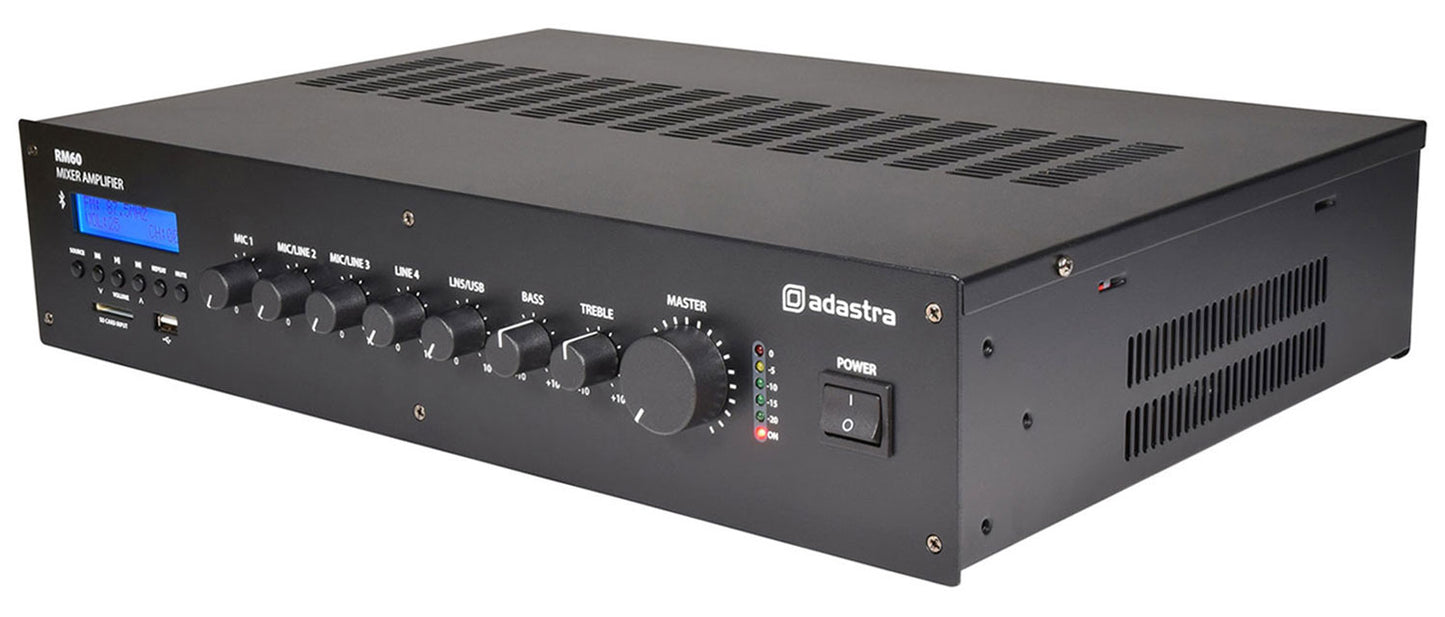 RM60D – 5-kanals 100V Mixerförstärkare 60W med Bluetooth