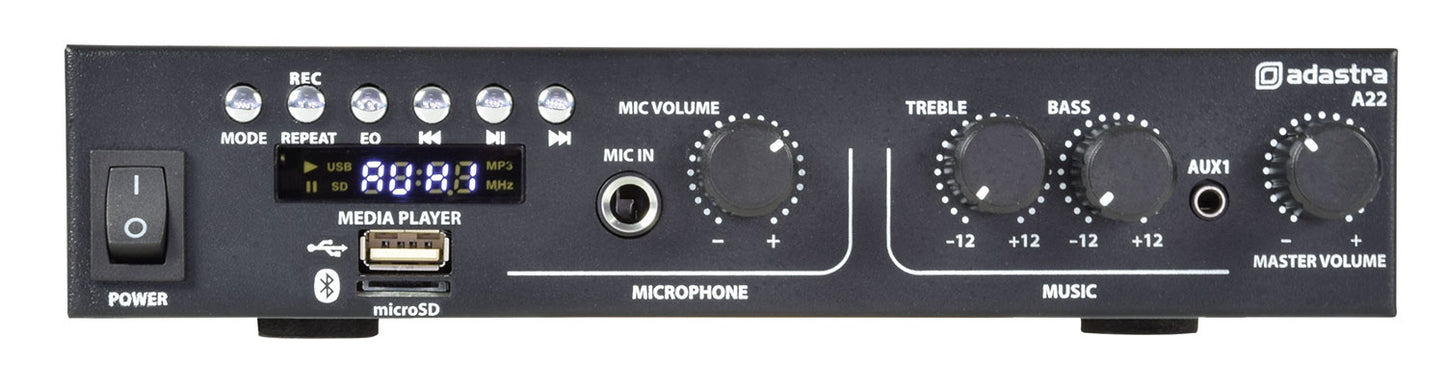 A22 Mixerförstärkare - BT, USB & FM-radio
