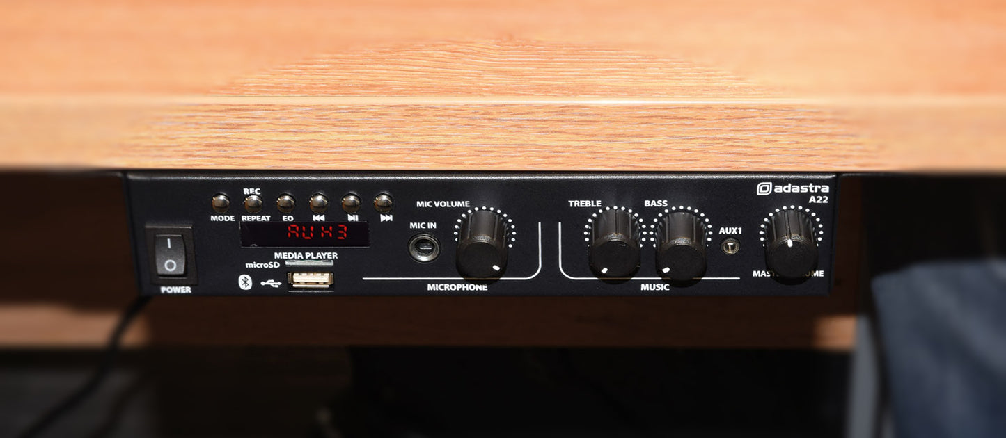 A22 Mixerförstärkare - BT, USB & FM-radio
