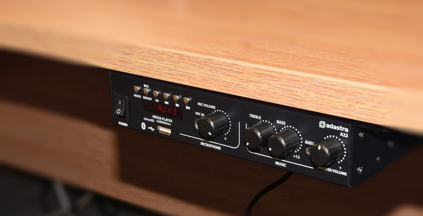 A22 Mixerförstärkare - BT, USB & FM-radio