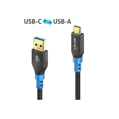 USB kabel A-C 0,3m Gen1
