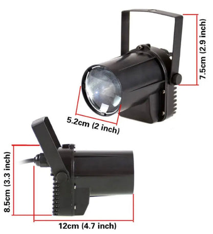 5W Kallvit LED Pinspot för Spegelbollar