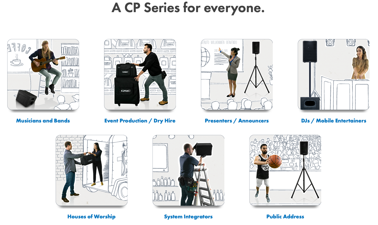 QSC CP12 12" Aktiv PA-Högtalare 1000W