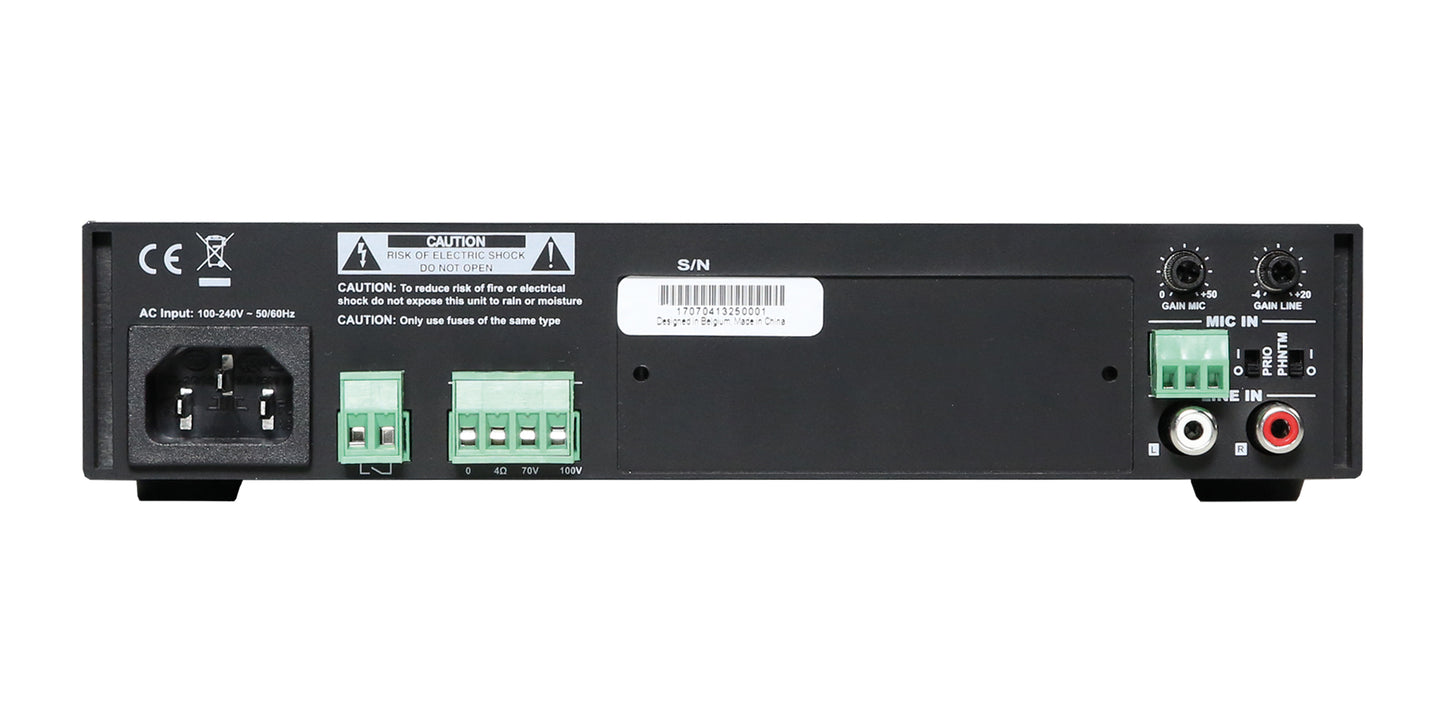 Audac COM108 - Kompakt mixerförstärkare 80W med prioritet