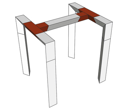 Horisontellt 3-vägs hörn 290mm