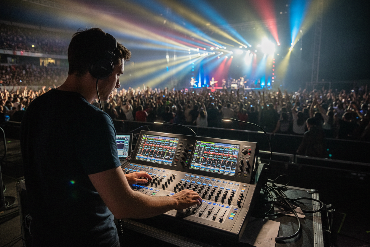 Tekniker mixar live-event